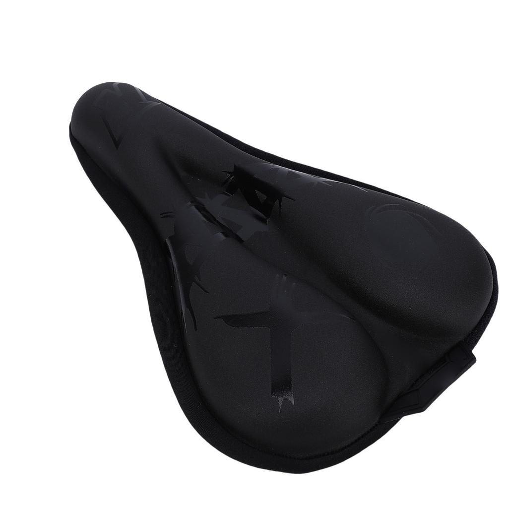 Bike Saddle Cover PU Silicone Foam Filling Anti Slip Cycling Seat Cushion Cover for Mountain Road Bikes Black