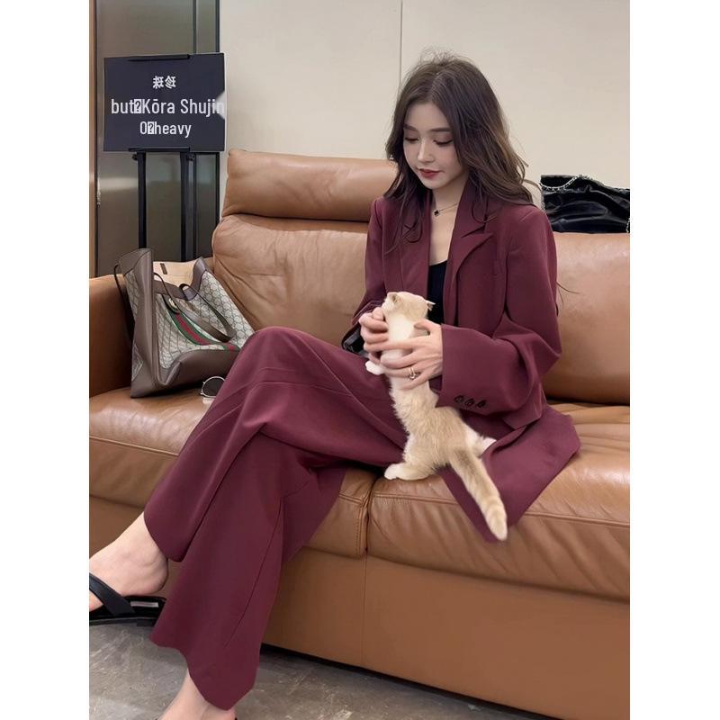 Spring 2023 Plus Size Women's Lightly Mature Mid-Length Suit Set - Chubby MM Professional Two-Piece Outfit