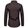 New Men's Trend Solid Colour Retro Style Casual Long-sleeved Shirt Men's Fashion Tops