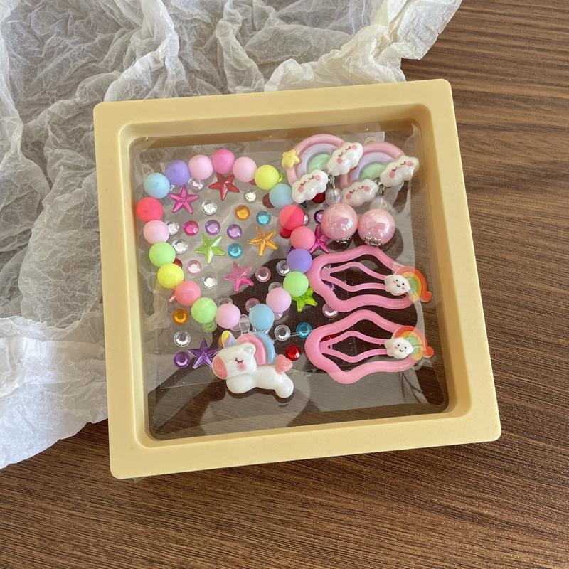 Mermaid Children'S Bracelet Cute Shell Painless Ear Clip Mermaid Princess Hair Tie Set Gift Box
