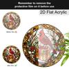Acrylic Christmas Red Cardinal with Gift Box Suncatcher Stained Glass Effect Window Hanging Ornament Holiday Decor Gifts