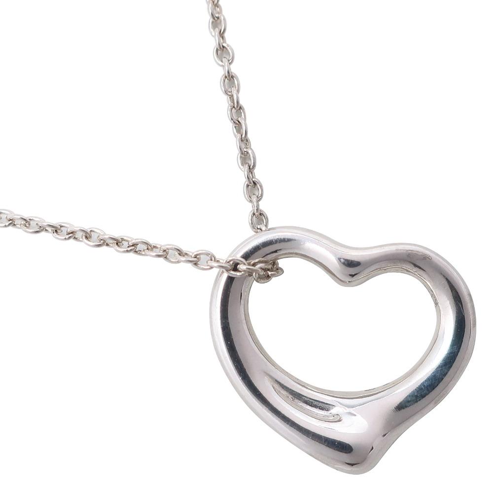 TIFFANY&Co. Open heart Necklace Elsa Peretti Silver925 heart 2.8g Women Used