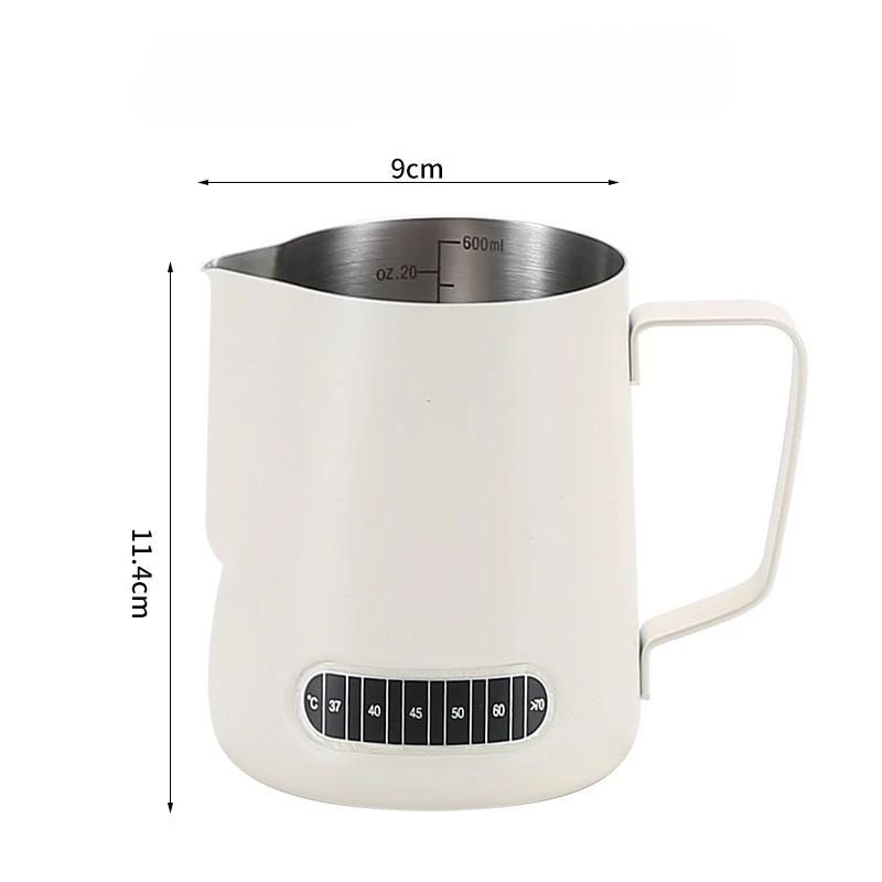 Coffee Milk Frother Jug Temperature Sensing Patch Stainless Steel Accurate Scale Volume Control Advanced Professional CoffeeTool