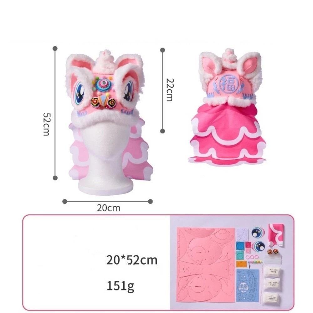 

Non Woven Lion Dance Hat Plush Headwear Props New Handmade Headwear Children s Crafts рожевий
