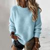 Women's Color Casual Neck Knit Sweater Top for Everyday Wear
