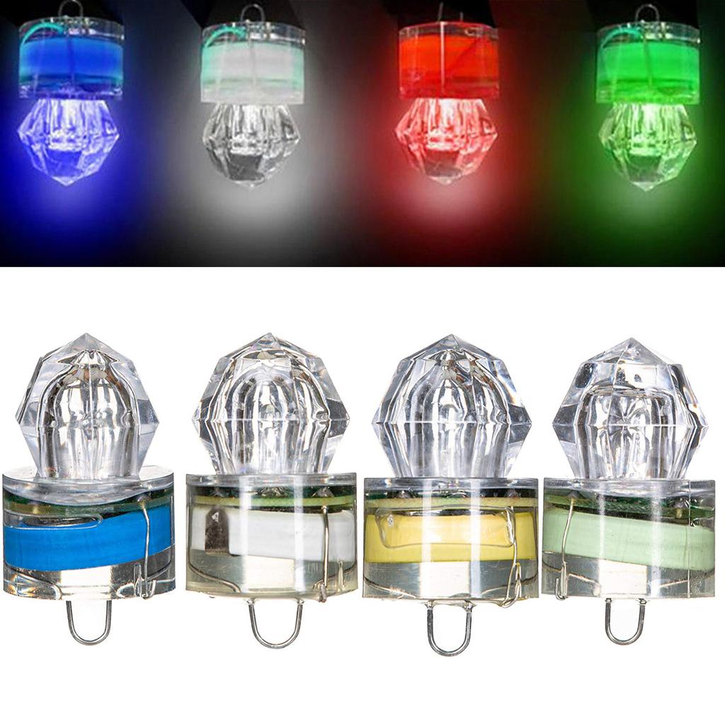 5PCS LED Fishing Lamp Underwater Diamond Shape Flash Light Attracting Squid Fishing Lure Tackle Fishing Tools