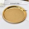 Europäischer Kreis-Obstteller, 23 cm Tragbares Legierungs-Luxuriöses Helles Gold Tablett, Dekoration für Wohnzimmer