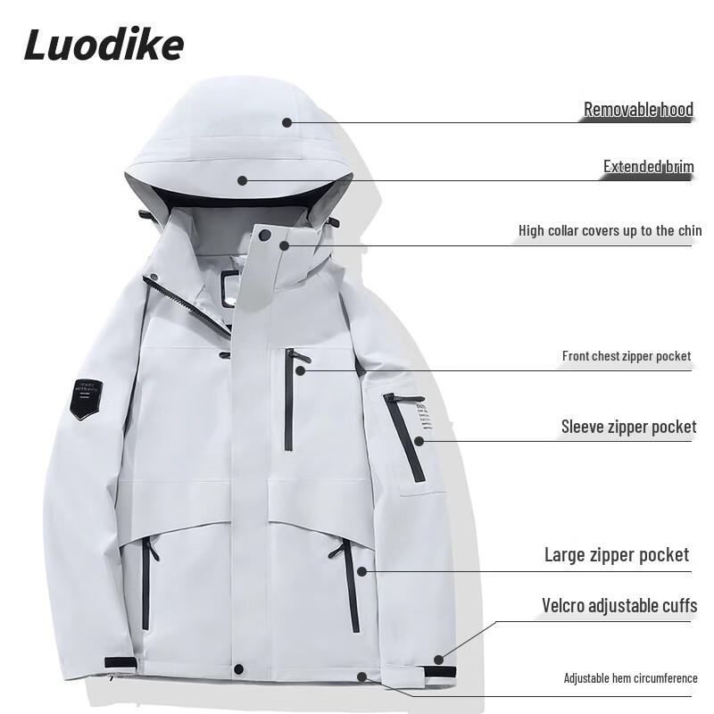 Luodike Unisex Windproof Waterproof Shell Jacket L4V3FC1514