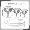 Kitchen Funnel Set with Cleaning Brushes Practical Portable Oil Liquid Funnels Easy To Clean for