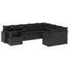VidaXL Salon de jardin 10 pcs avec coussins noir résine tressée 3267505