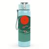 1PC Koi Fish Turquoise Round Scene 750ml Color Plastic Sports Water Bottle Leakproof Flip Straw Lid For Sports Office Home Use
