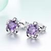 925 Sterling Silver Fashion Flower Shape AAA Zircon Earrings Gift Jewelry