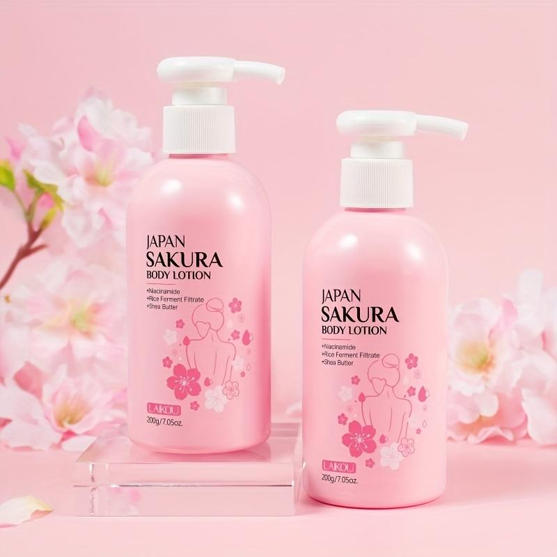 Loción Corporal Radiante Sakura - Hidratante y Crema con Vitamina C y Manteca de Karité, Hidratación Refrescante No Grasosa para Piel Seca y Agrietada, Loción para el Cuidado de la Piel