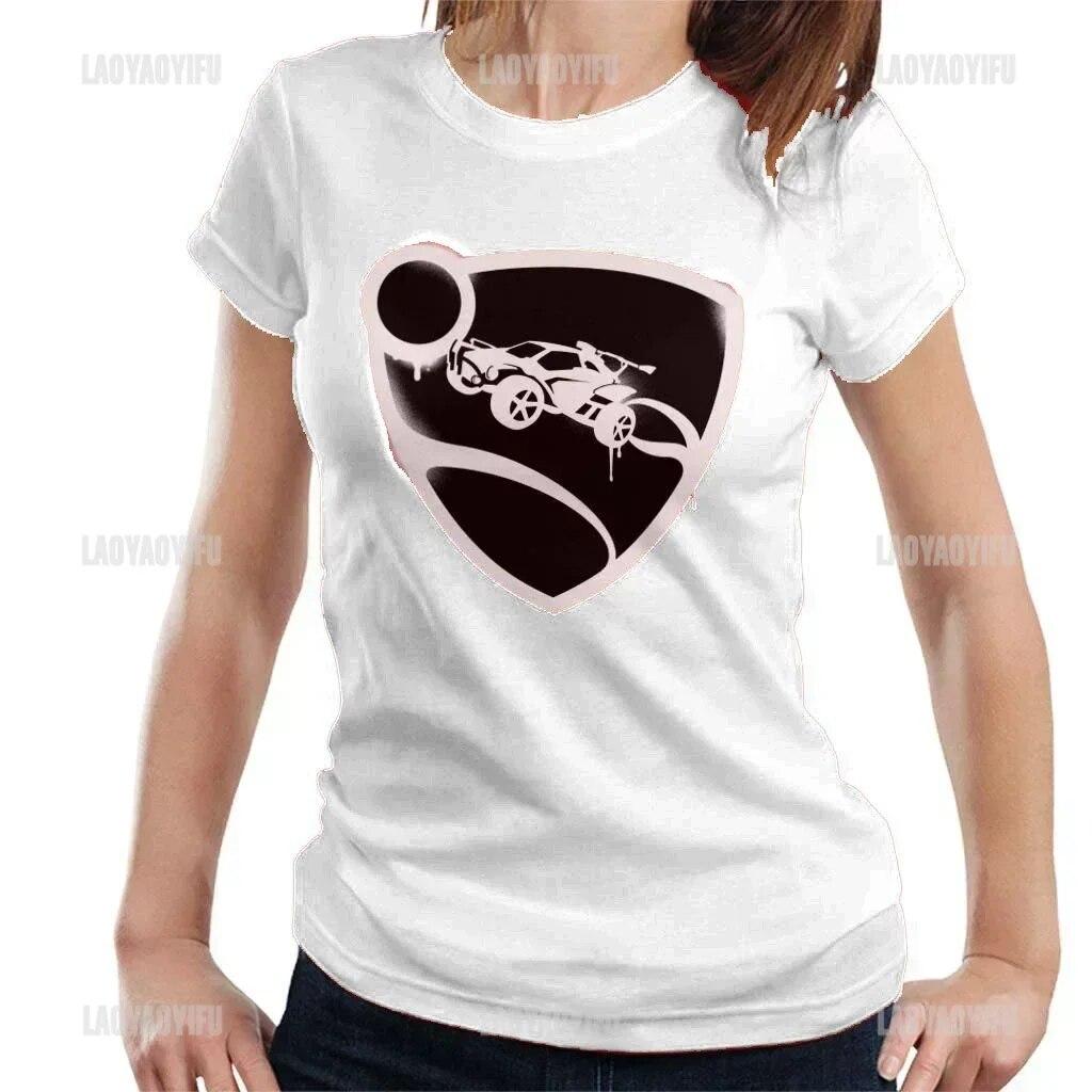 

Футболка с героями мультфильмов, унисекс, футболки Rocket League, повседневные футболки с короткими рукавами и круглым вырезом для пар, хлопковая футболка