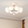 French Luxury Glass Chandelier - Modern Minimalist Lighting for Bedroom or Study