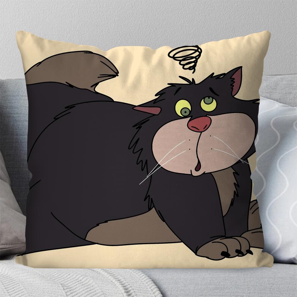 Cartoon Cute L-Lucifer Cat Pillow Case Square Pillow Bedroom Sofa Leisure Comfort Cushion Car Living Room Home Decoration 40X40