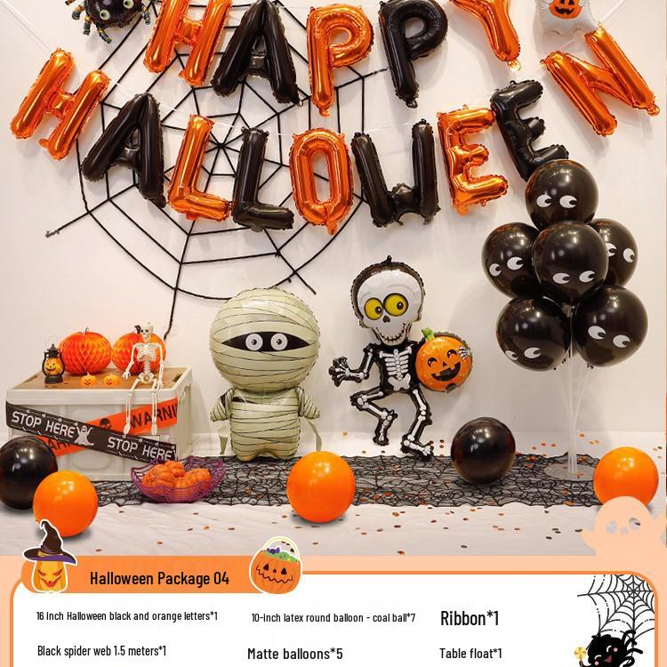 Halloween Balloon Decorations - Pumpkins, Ghosts, Bats, Skulls for Party Ambience