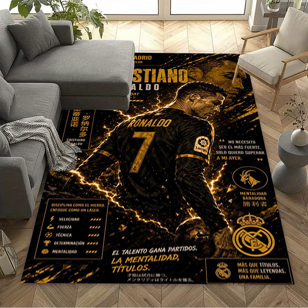 Ronaldo's Number Seven Jersey Floor Rug Office Rug Perfect for Study room Outdoor Game Room Hallway Anti-slip Rug Anime Office Decor