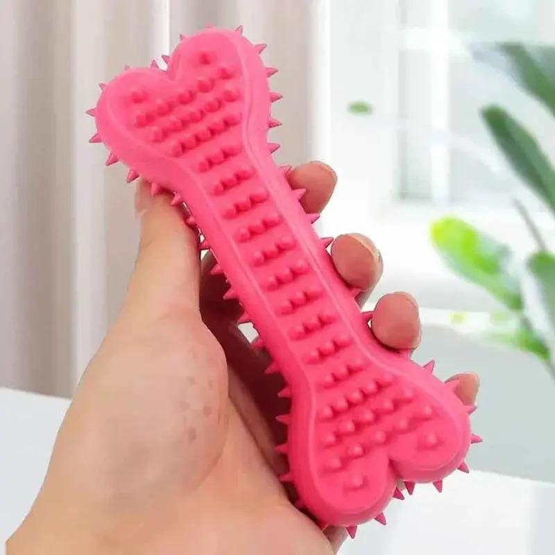 Durable Dog Chew Toys 3 Pack Long Lasting Pet Bone Shaped Rubber Chew Sticks for Teeth Cleaning Puppy Teething Training