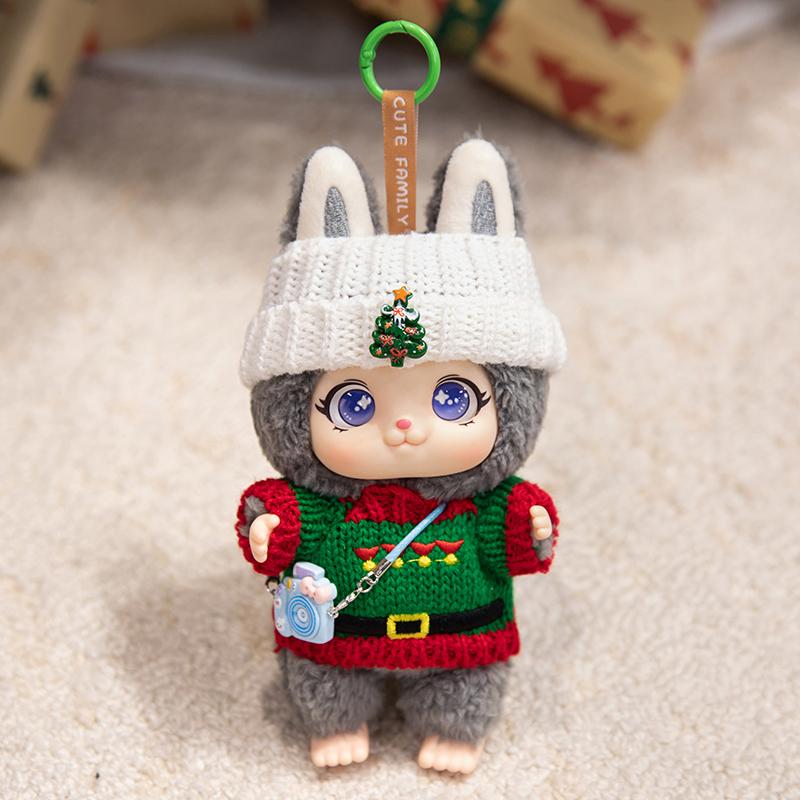 17cm Christmas Exquisite Lovely Doll Vinyl Face Plush Toy Curly Haired doll Wearing Clothes Birthday Christmas Gift for Kid Girl