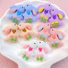 10Pcs in pairs Valentine's Day Rose petal bow tie rabbit Flat Back Cartoon Scrapbook Figurine DIY Bow Decor Accessories Crafts