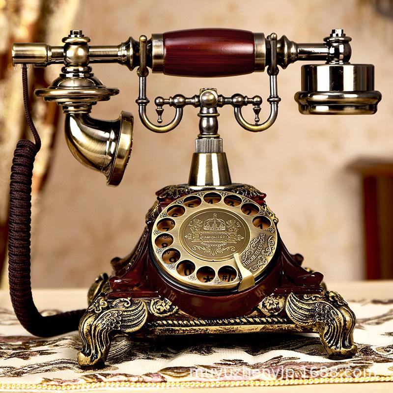 Retro European Antique Replica Rotary Desk Phone - Creative American Style Wired Telephone