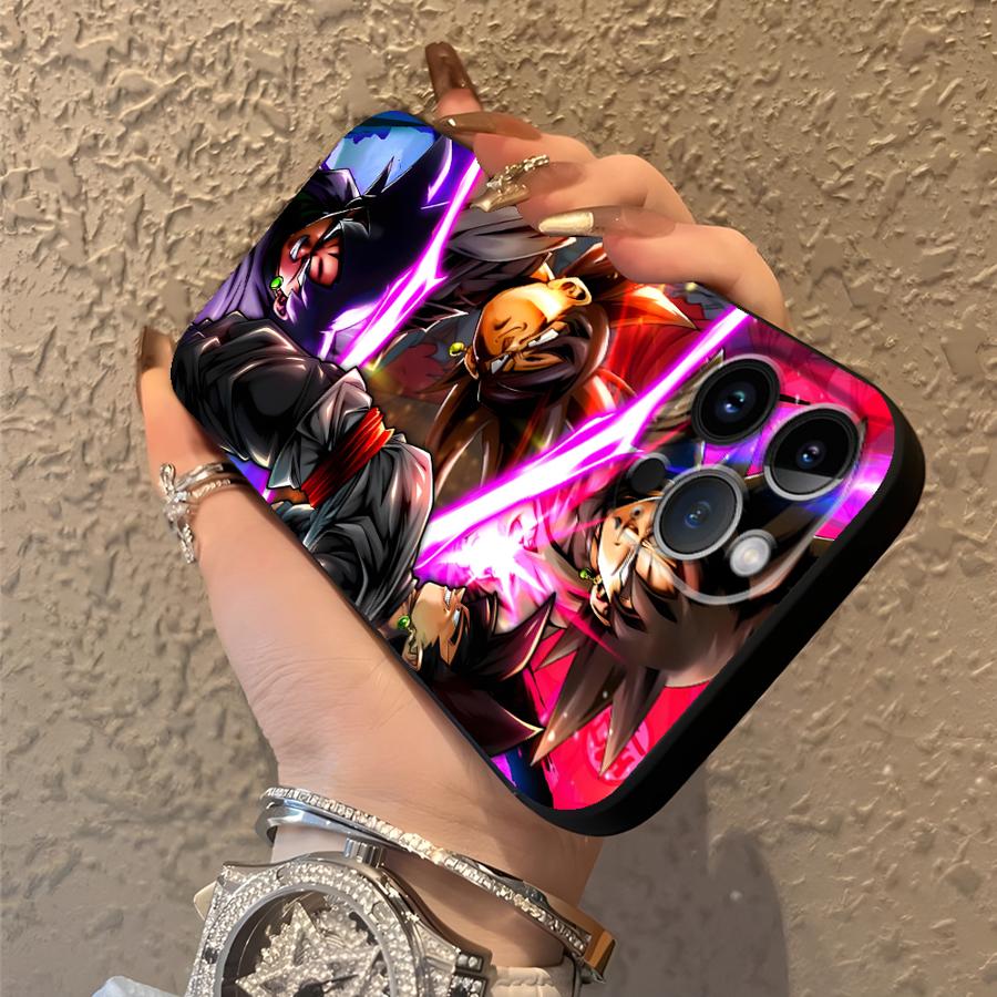 Black Soft Phone Cover Case for iPhone 15 16 14 Plus XR 17Air XS Max 13 12 11 17 Pro Max 7 8 Dragon Ball Son Gohan