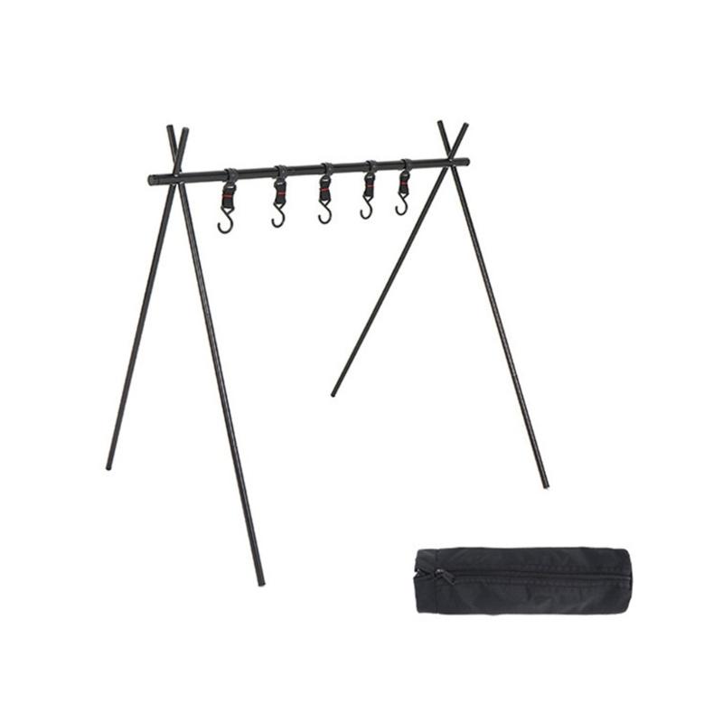 Travel Camping Triangular Shelf Aluminum Alloy Folding Hanging Rack Portable Outdoor Picnic Rack With Hook Enduring S