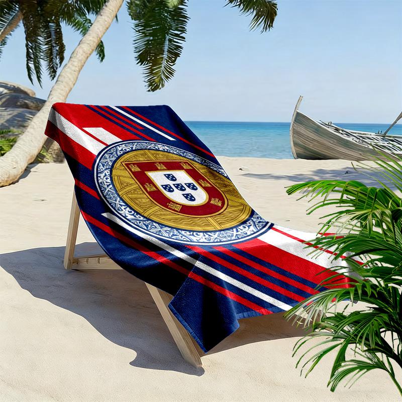 Royal Emblem Design beach towel beach Beach towel for vacation photos Absorbent bath towel seaside Outdoor pool towel Outdoor picnic beach mat