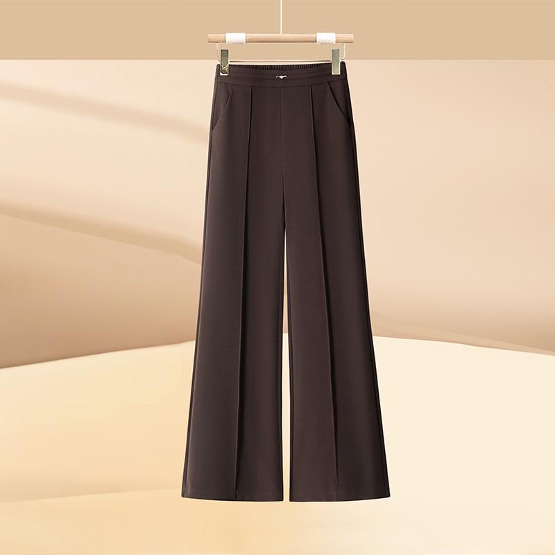 Women's Straight Wide-Leg High-Waist Pants for Spring/Autumn 2026 - Casual, Versatile Fashion for Middle-Aged & Elderly