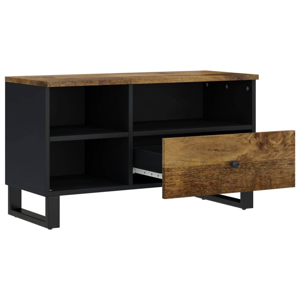TV Cabinet 80 X 33 X 46 Cm Solid Mango Wood & Engineered Wood