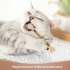 Natural Silvervine Dental Sticks with Hemp Rope Natural Wood Cat Chew Sticks Interactive Stress Release Bite Rope Toy for Cats