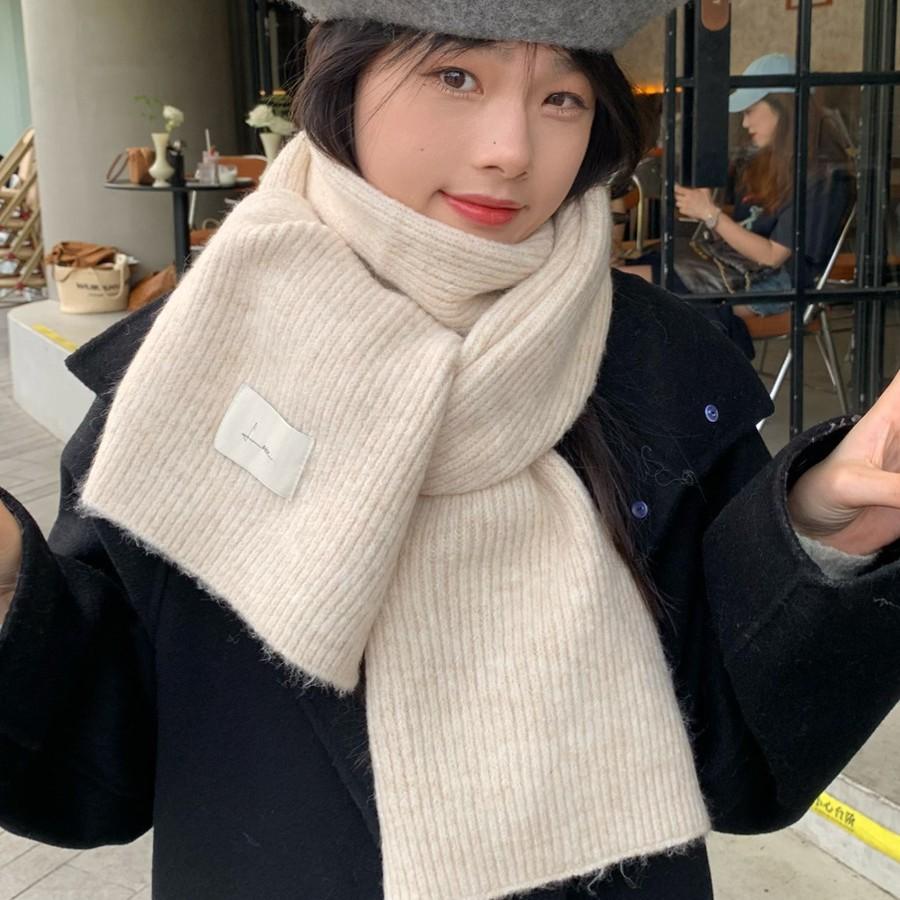 New Year's red knitted wool scarf girls winter new versatile Korean version high-end scarf Christmas