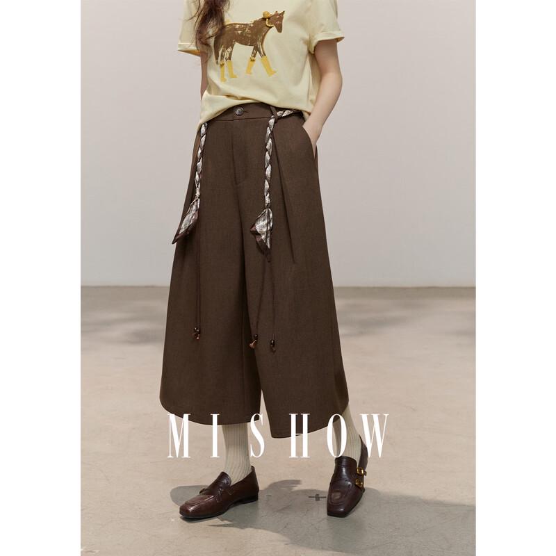 MiXiu Women s Belted Cropped Casual Pants M