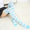 Herbst Winter Damen Gestreifte Oberschenkelhohe Elastische Warme Über dem Knie Lange Socken