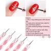 5Pcs 2 Way Nail Art Acrylic Silicone Point Flower Nail Pen Stainless Steel Dotting Tools Marbleizing Painting Pens