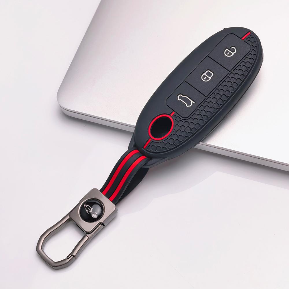 Silicone Car Key Cover with KeyChain for Dongfeng Fengguang S560 500 370 Aeolus A60 E70 Yixuan Forthing S500 F600 Rich Navara Yulon