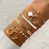 3PCS Fashion Thick Chain Link Bracelets for Women Vintage Snake Chain Gold Color Silver Color Bangles Bracelets Set Punk Jewelry