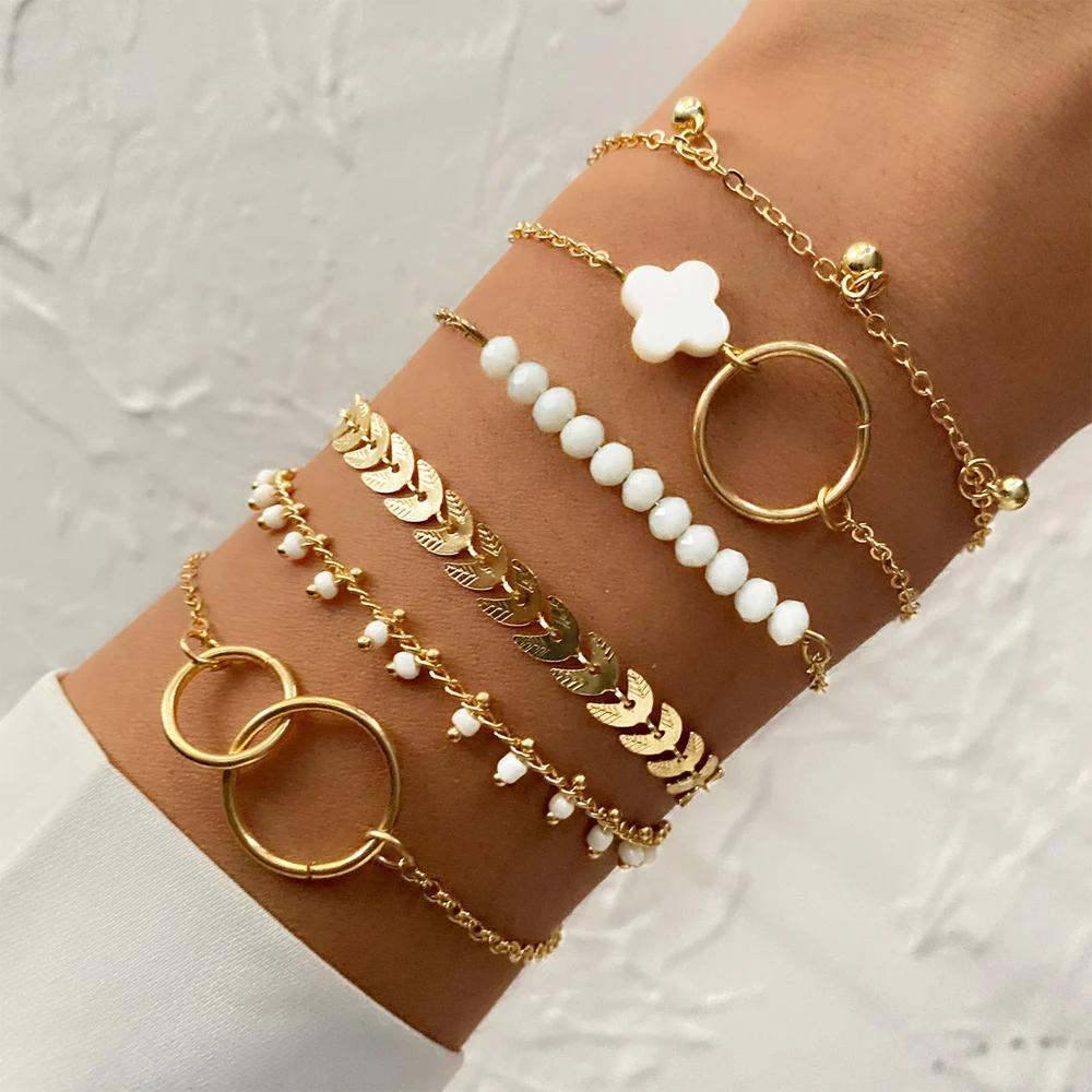 3PCS Fashion Thick Chain Link Bracelets for Women Vintage Snake Chain Gold Color Silver Color Bangles Bracelets Set Punk Jewelry