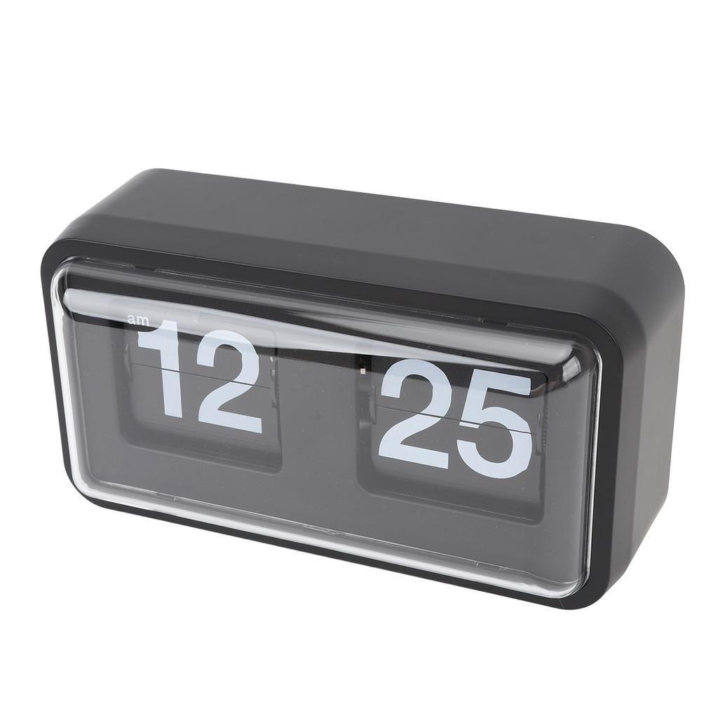 Retro Flip Clock Multifunctional Stylish Innovative Mechanical Flip Desk Clock with Clear Cover for