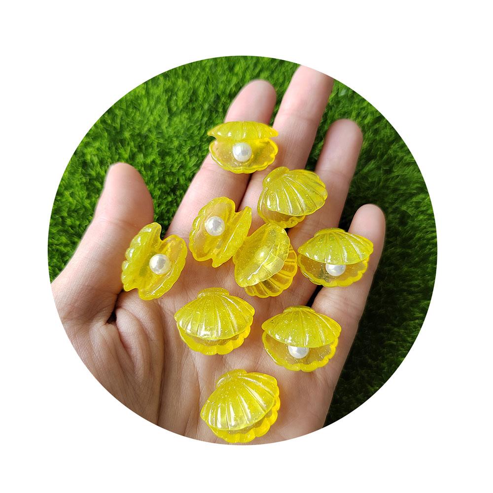 Kawaii Glitter Pearl Shell Flat Back Resin Cabochons Scrapbooking DIY Jewelry Craft Decoration Accessories