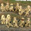 12PCS/set City Police SWAT Marines  Warrior Minifigures Building Blocks Dolls with Accessories Brown Dog Children Characters Toy Boys Gifts