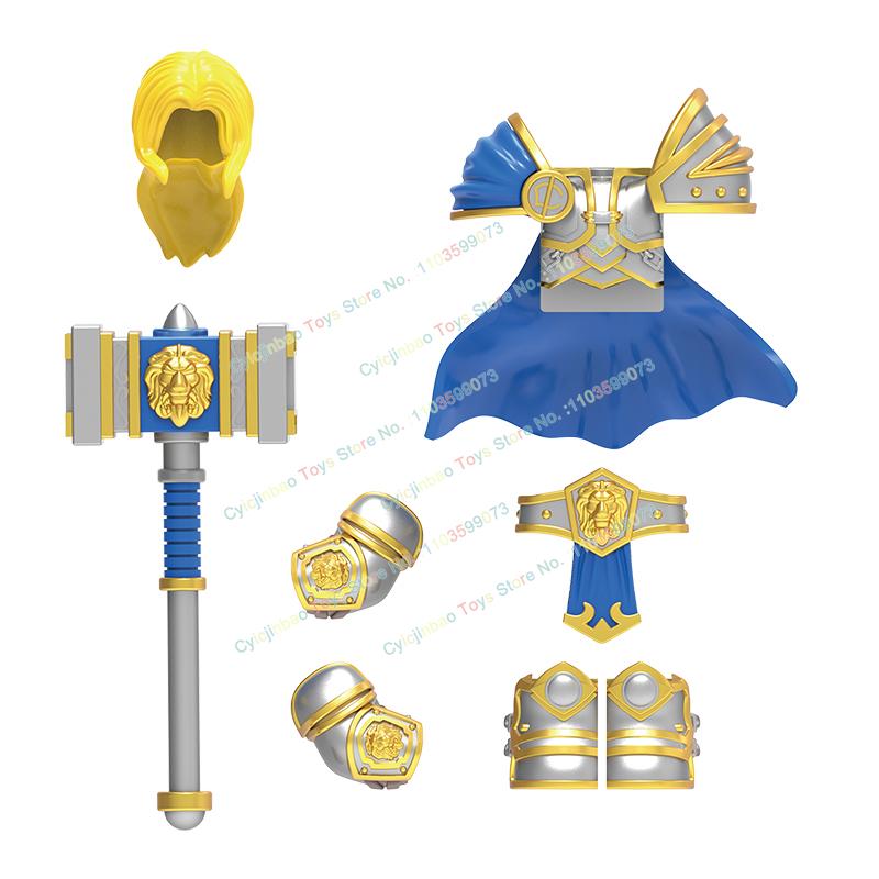 DT017 Chevaliers d'or Médiévaux Soldats en armure lourde Figurines Accessoires Blocs de construction Jouets pour enfants cadeaux