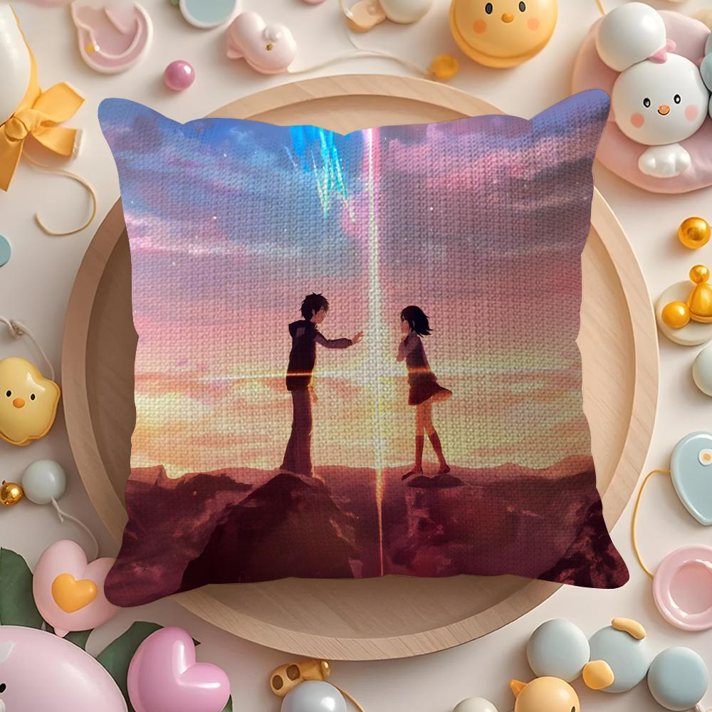 Anime Cartoon Movie Y-Your Name Pillow Case Sofa Living Room Bedroom Headboard Backrest Cushion Square Cushion