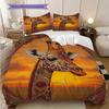 Grassland Giraffe Pattern Bedding Quilt Set Quilt Cover Pillowcase Home Decoration Birthday Gift (1 * Duvet Cover + 2 * Pillowcase, Without Core)