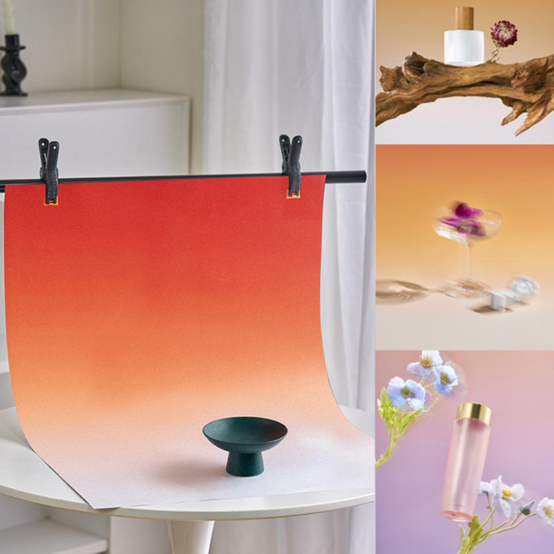 Gradient Color Photography Backdrops 57x87cm 2-Sided Waterproof Photo Backgrounds Studio Wallpaper Photographic Props
