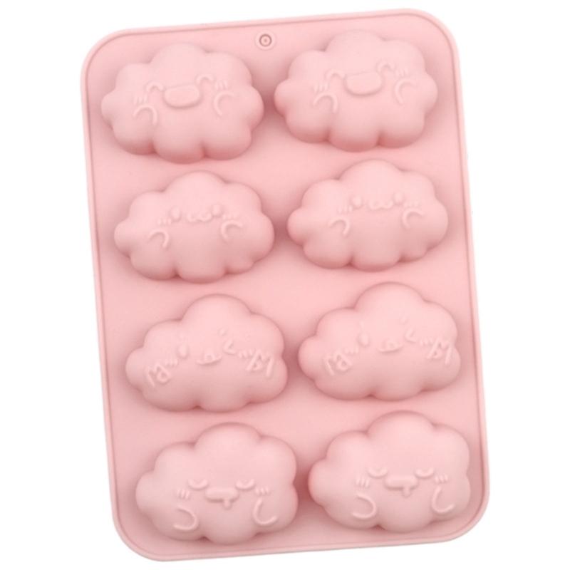 Multipurpose Cartoon Cloud Dessert Molds Effective Silicone Cloud Dessert Molds with 8 Compartments for Baking
