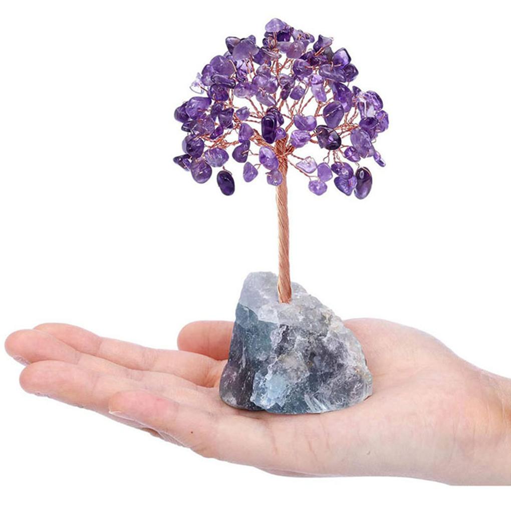 Crystal Stone Money Tree Home Decor With Copper Wire Base Imitation Appearance Crystal Stone Tree