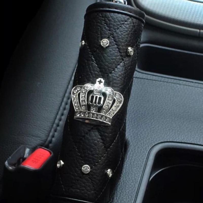 Rhinestone Inlaid Crown Steering Car Seat Belt Shoulder Protection Cover Automatic Transmission Handbrake Protection Cover