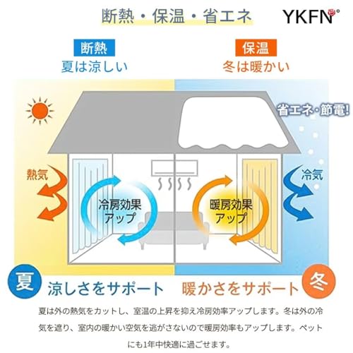 YKFN Room Divider Curtain, Thermal Insulation, Grade 1 Blackout, Stylish Nordic Style, 230cm Long X 100cm Wide, 1 Panel, Accordion Curtain, Room Divid